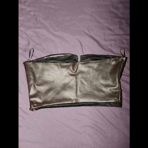 Zara Faux Leather Crop Top - Picture 3 of 3